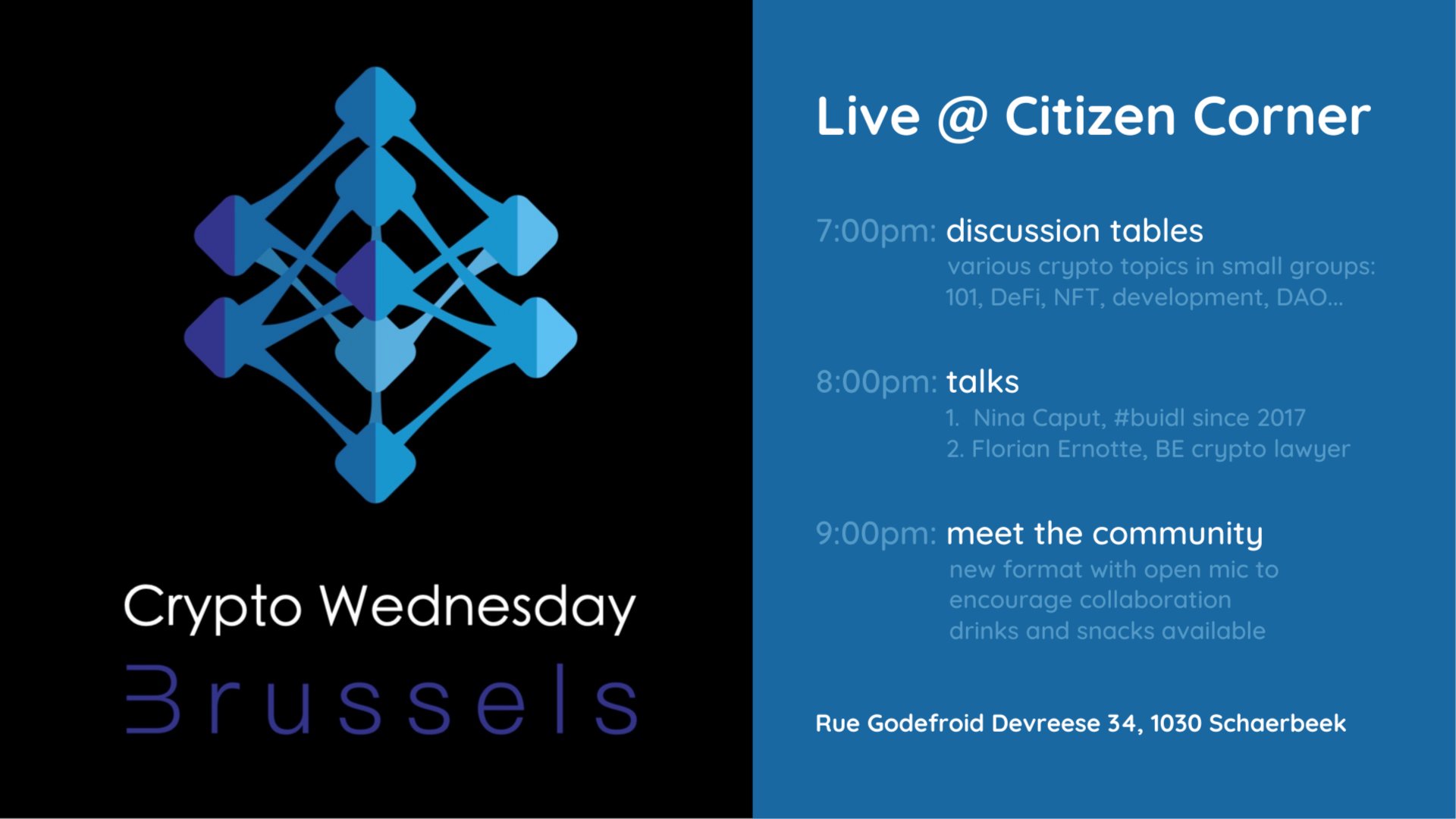 Crypto Wednesday Live @ CC feat. Nina Caput and Florian Ernotte — cover photograph